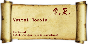 Vattai Romola névjegykártya